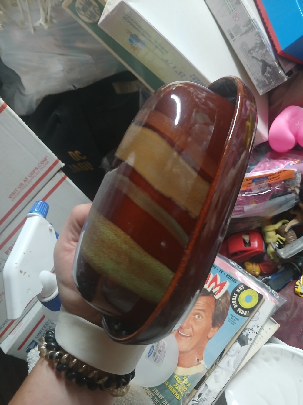 vintage Sango Avanti Brown (Pattern 4722) stoneware covered butter dish